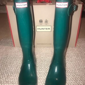 Tall Original Gloss Hunter Rain Boots (Green)